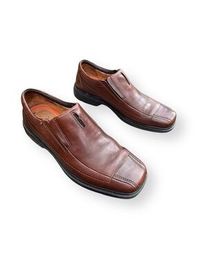 Clarks Men's Brown Leather Slip-On Loafers Size 10N Casual Shoes